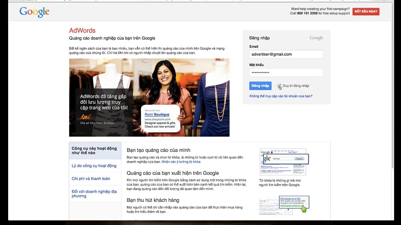 Cách Đăng Nhập Vào Tài Khoản AdWords Của Bạn