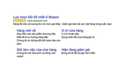 Cách Hiển Thị Liên Kết Trang Web Bên Dưới Văn Bản Quảng Cáo