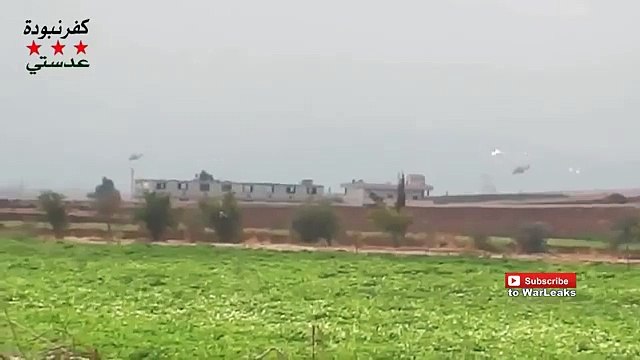 Russian MI-24 Hind Helicopters In Action Over Syria