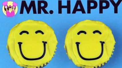 MR HAPPY CUPCAKES Make easy Mr Men Cupcakes smiley face with Charli & Ashlee