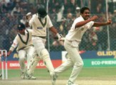 Anil Kumble taking ten wickets in an Inning against Pakistan at the Ferozeshah Kotla.