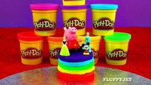 How to make Ice cream Play Doh RAINBOW Cake Peppa Pig Frozen Anna Elsa Mickey Minnie Mouse