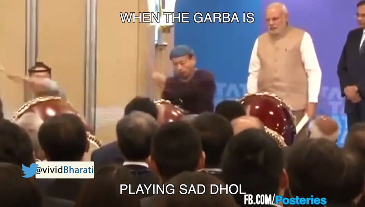 Modi retard playing Dhol