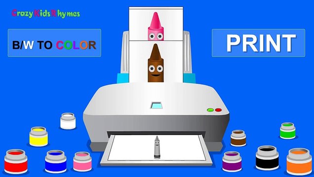Colors for Children and Kids _ Learn Nursery Basic Color Names with Printer _ Kids Learnin