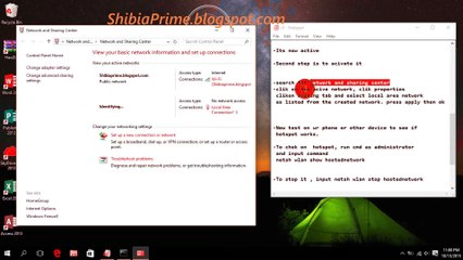 Create free hotspot in windows 10, 8.1, 8.0  and 7