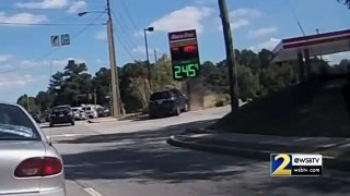 VIDEO Atlanta Car Chase Ends in Gas Station Crash Cop Getting Shot After Suspects Flee