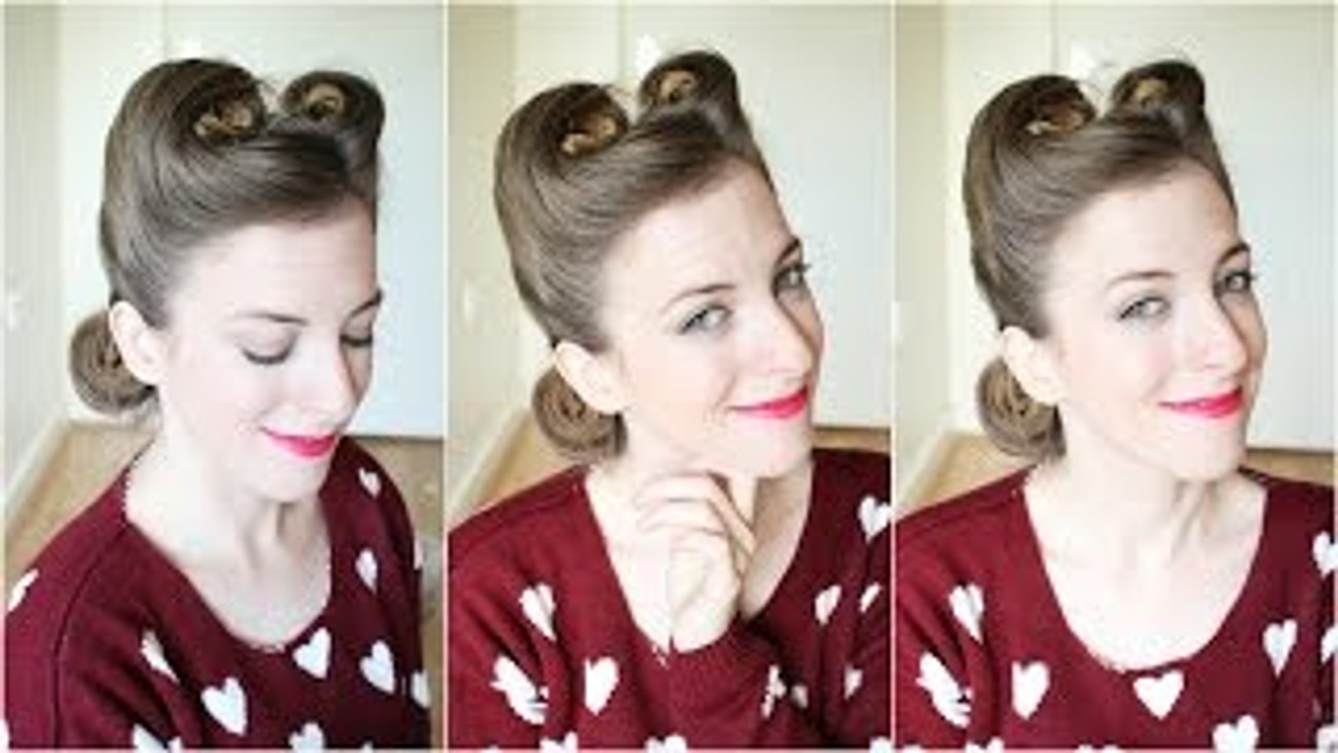 1940s /1950s Pin Up Hair Victory Rolls | Halloween Hairstyles - Dailymotion  Video