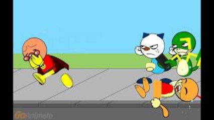 Anpanman beats up Scraggy and gets grounded
