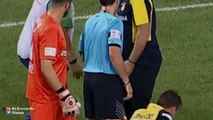 An injured player in Greece receives hilariously bad treatment as he’s stretchered off the pitch