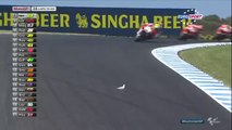 Andrea Iannone percute une mouette lors du GP d'Australie