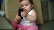 Adorable baby imitating dad on phone! Hilarious