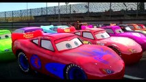 AWESOME MCQUEEN CARS RACE!!! Disney Pixar Dinoco, Mater, Ramone with Spiderman, HULK & Batman