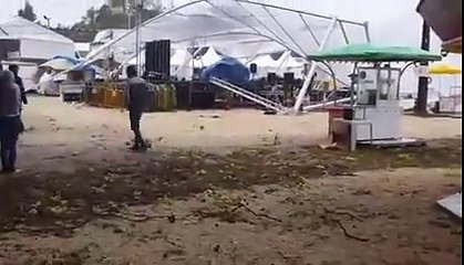 Temporal em Sintra arranca cobertura e destrói palco do "Somos Portugal" - VIDEO - Zétuga