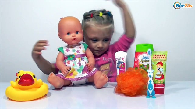 ✔ Ненуко и девочка Ярослава. Кукла купается в ванночке. Baby Doll Bathtime Nenuco Baby Girl ✔