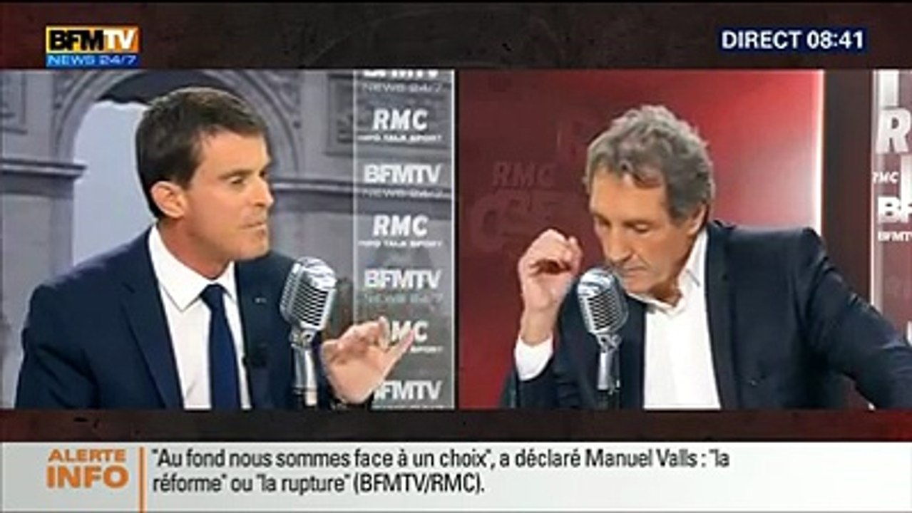 Manuel Valls face à Jean-Jacques Bourdin