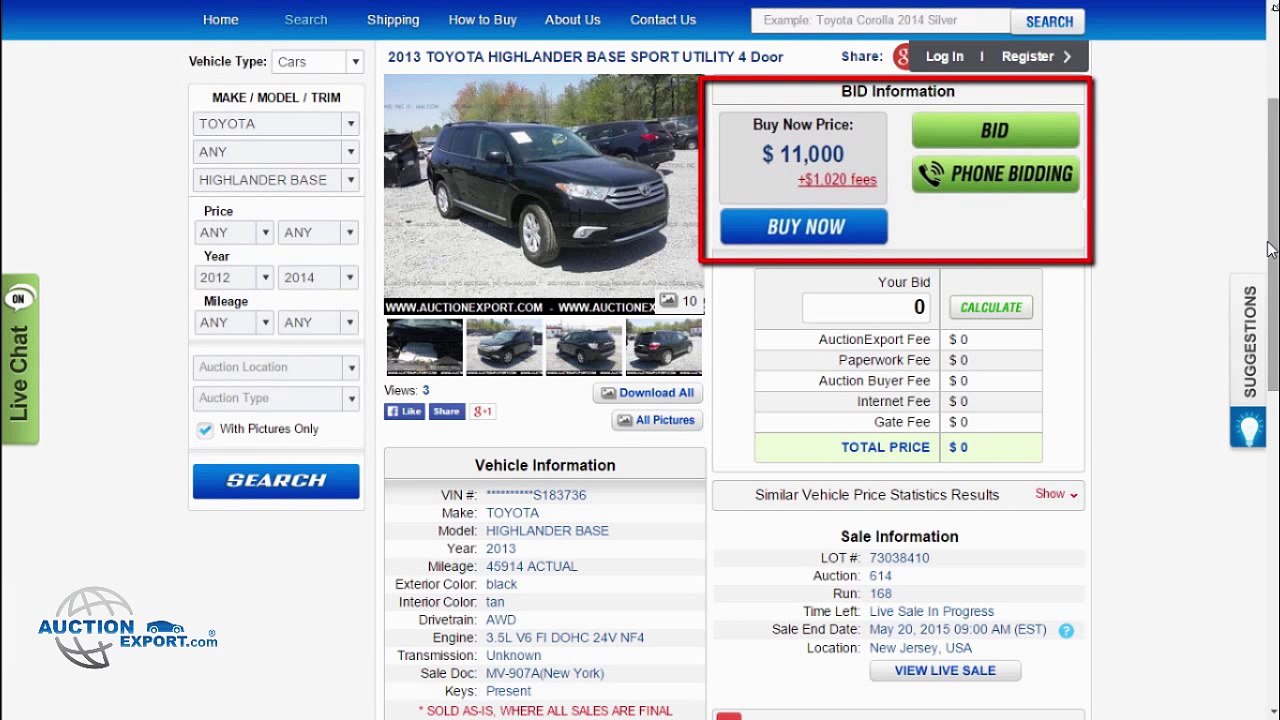 AuctionExport Live Bidding tutorial