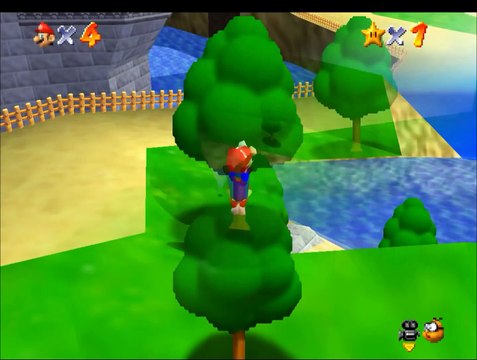 Super Mario 64 - Castle Grounds Challenge - Un gamer joue a Mario sans toucher le sol!