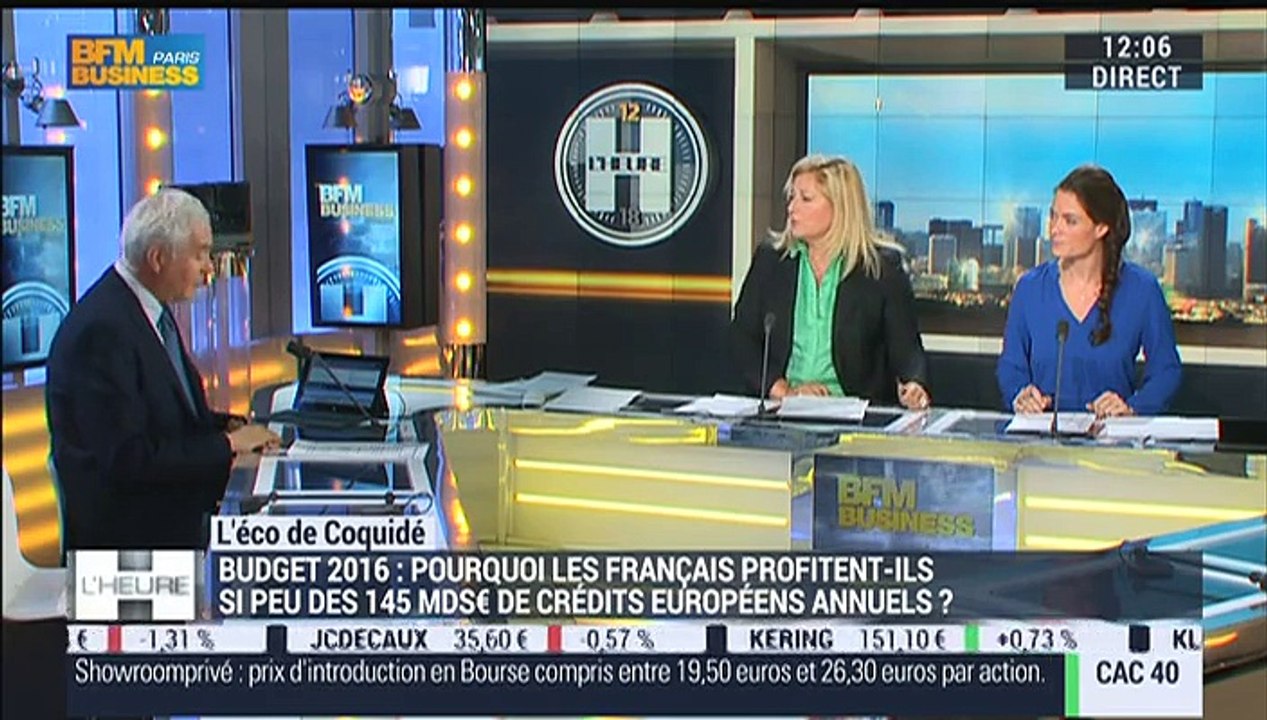 Patrick Coquidé: Budget 2016: Pourquoi la France profite-t-elle si peu des crédits européens ? - 19/10