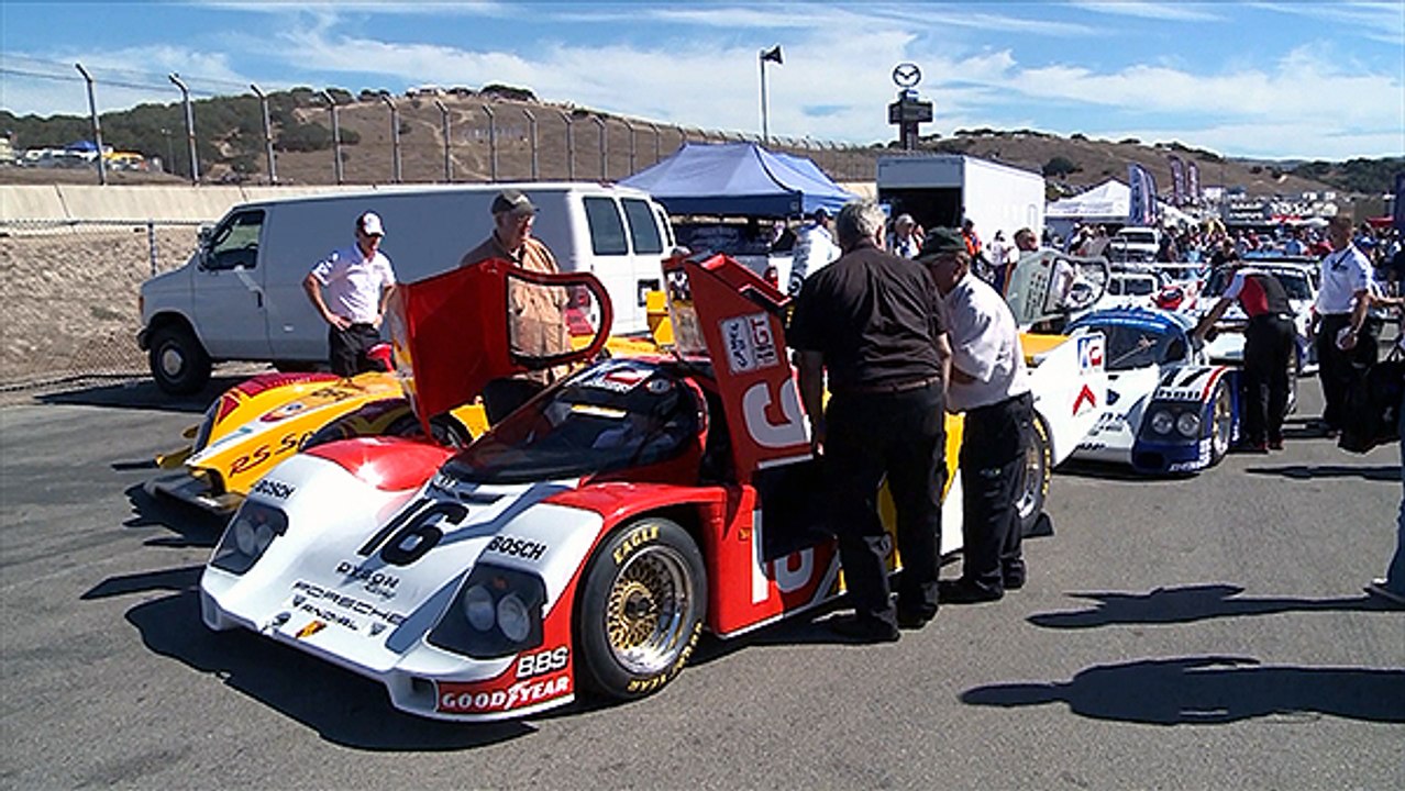 Rennfahrer Legenden beim Porsche Rennsport Reunion V auf dem Lagna Seca Raceway