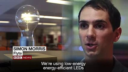 Floating lightbulb spins in mid-air - BBC News