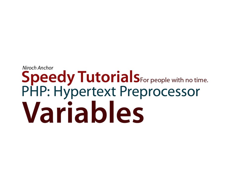Speedy Tutorial PHP 03 Variables