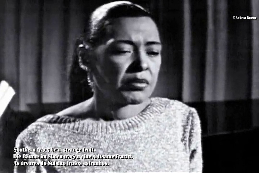 Billie Holiday sings Strange Fruit with English/Deutsch/Português subtitles