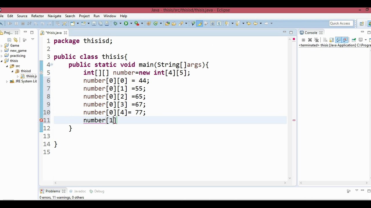 java most beginner urdu/hindi tutorial part 10 ep=2 multi dimension array