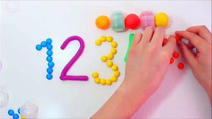 Learn To Count make Numbers 1-10 with M&M's and Play Doh