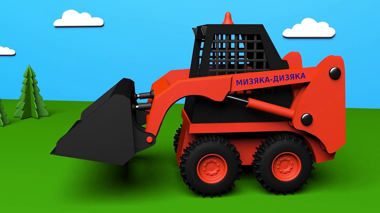 Trucks for children kids toddlers. Construction game: skid loader. Educational cartoon