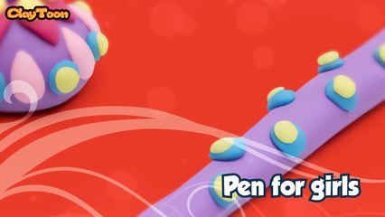 Pen for girls, Polymer clay tutorial (HD)