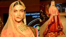 Deepika Padukone's Royal Ramp Walk as 'Mastani' | Deewani Mastani Song Launch