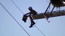 Brave people doing dangerous work (Helicopter)on Electricity wire  2015
