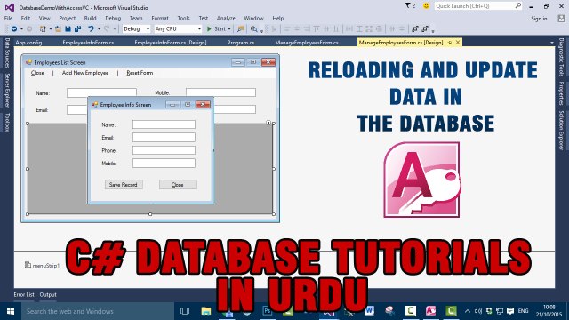 P(4) C# Access Database Tutorials In Urdu - Reloading And Updating Data