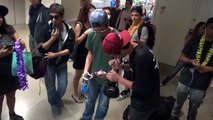 Vine Stars Nash Grier And Cameron Dallas Have Fun With Fans At LAX