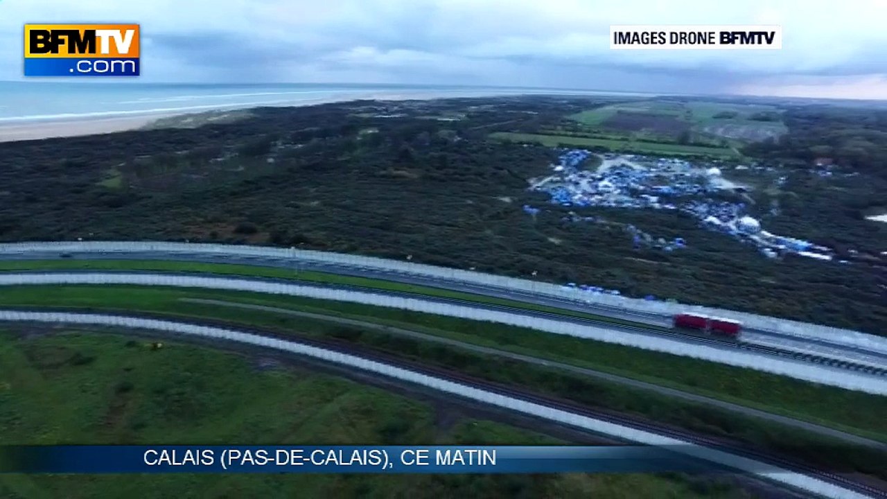 BFMTV survole "La jungle" de Calais  avec un drone