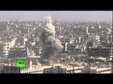 Damascus Battle Field: Drone captures ongoing fight between Assad forces and rebels