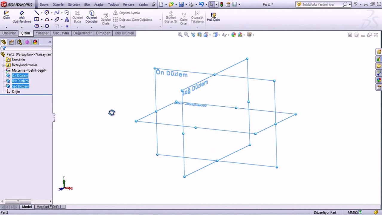 3d cad solidworks tanıtım Çizime giriş