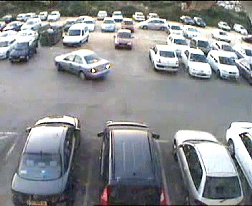 car crash in parking