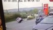 CCTV Captures Elderly Driver's Transformation Into Stunt Car Daredevil