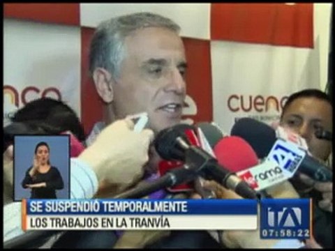 Se suspendieron temporalmente los trabajos del tranvía