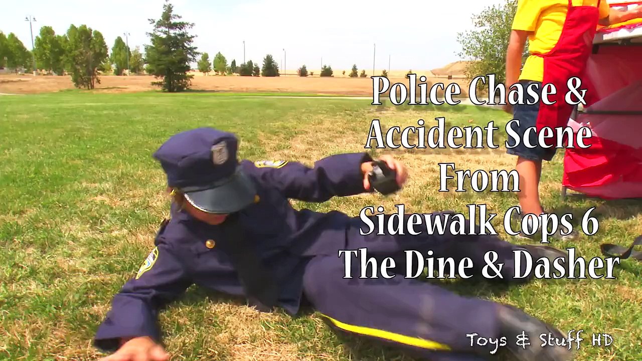 Power Wheels Police Chase and Car Crash - Fire Engine Responding!