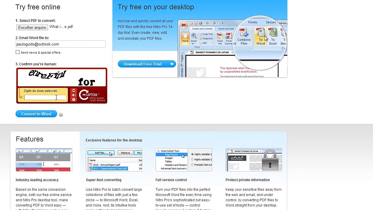 Como converter arquivos PDF para Word (PDF TO WORD)