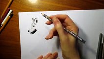 3D Pencil Drawing- Walking Wolf , How to Draw Realistic Animals