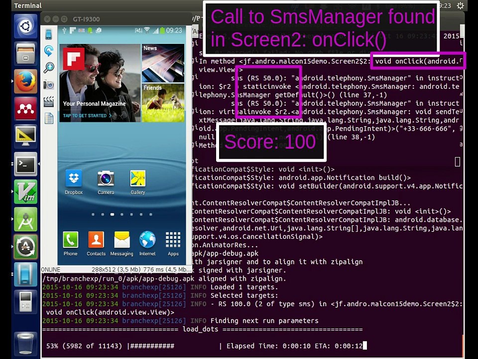 GroddDroid demo at MALWARE 2015