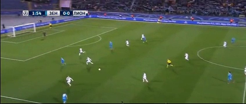 Goal Artem Dzyuba 1:0 . Fc Zenit St Petersburg vs Olympique Lyonnais . 20-10-2015