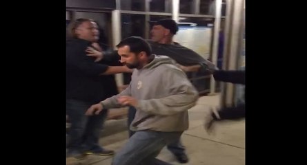 Fight train station in New Jersey