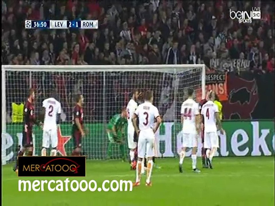 هدف روما الثاني في باير ليفركوزن