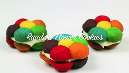 3D RAINBOW FLOWER COOKIES Tutorial by Charlis crafty kitchen how to baking