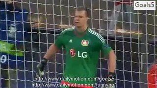Miralem Pjanic Amazing Goal Leverkusen 2 - 3 AS Roma Champions League 20-10-2015