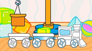 Color My Favorite Toys 5: CRANE & TRAIN (色彩火车和起重机) ABC 123